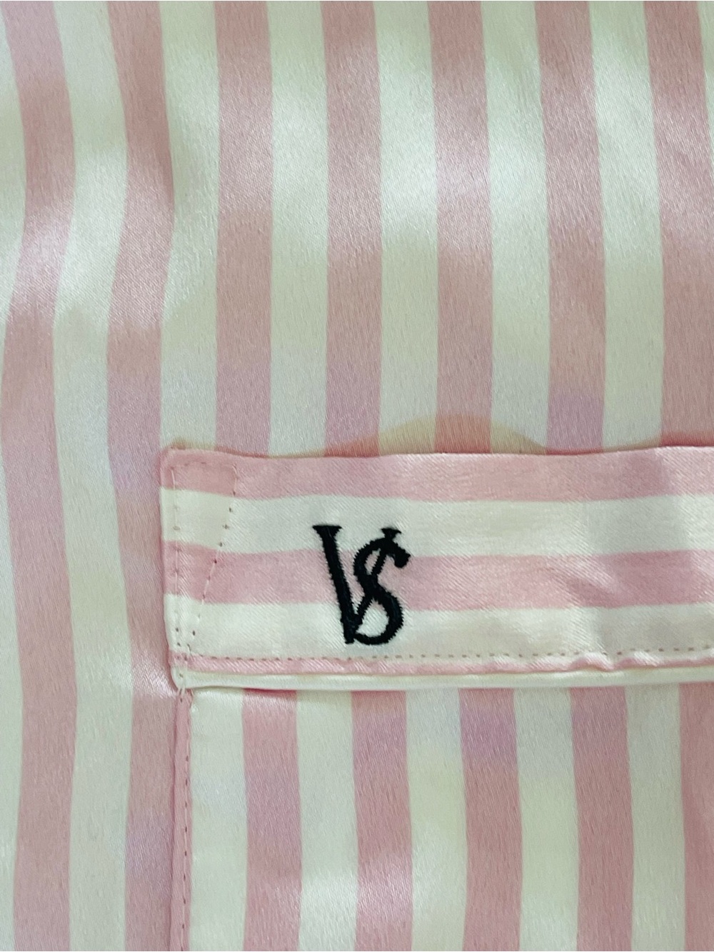Victoria Secret Iconic Signature Pink Striped Satin Pajama Set - Light Pink - Picture 9 of 15